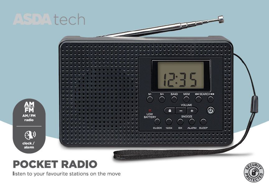 ASDA Tech Portable AM/FM Radio