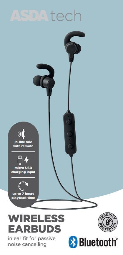 ASDA Tech Wireless Earbuds - Black