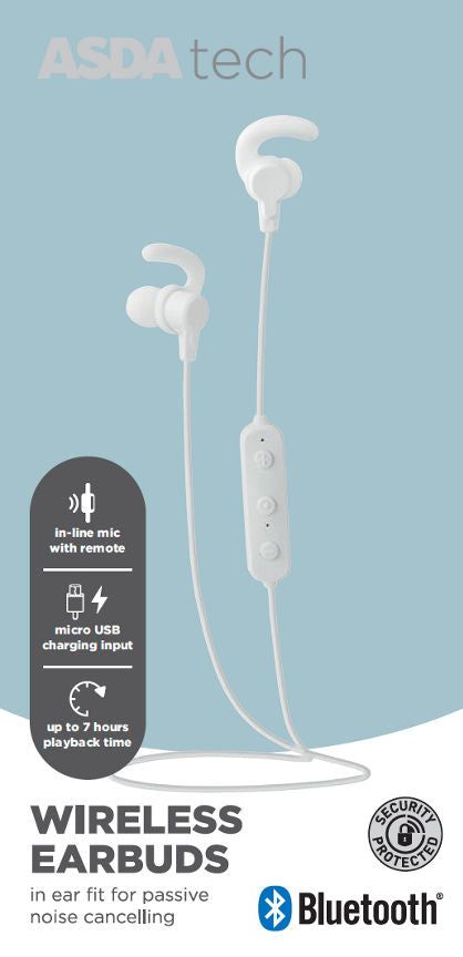 ASDA Tech Wireless Earbuds - White