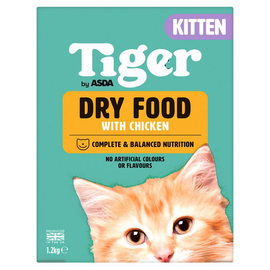 ASDA Tiger Kitten Dry Food with Chicken 1.2kg