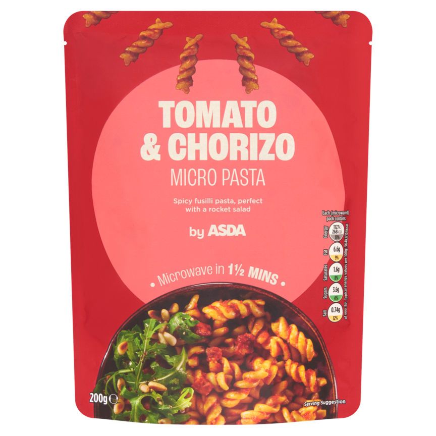 ASDA Tomato & Chorizo Micro Pasta