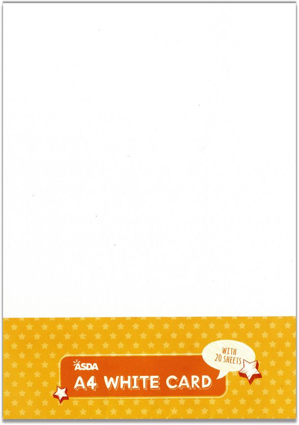 ASDA White A4 Card Pack