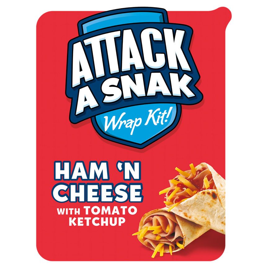 Attack A Snak Ham 'n Cheese Wrap Kit with Tomato Ketchup