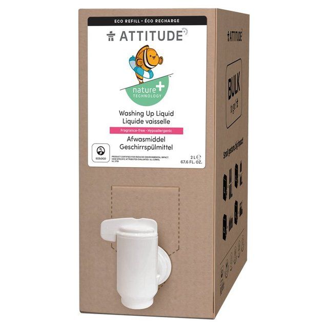 ATTITUDE Bulk to Go Bottle & Washing Up Liquid Fragrance Free   2L - McGrocer