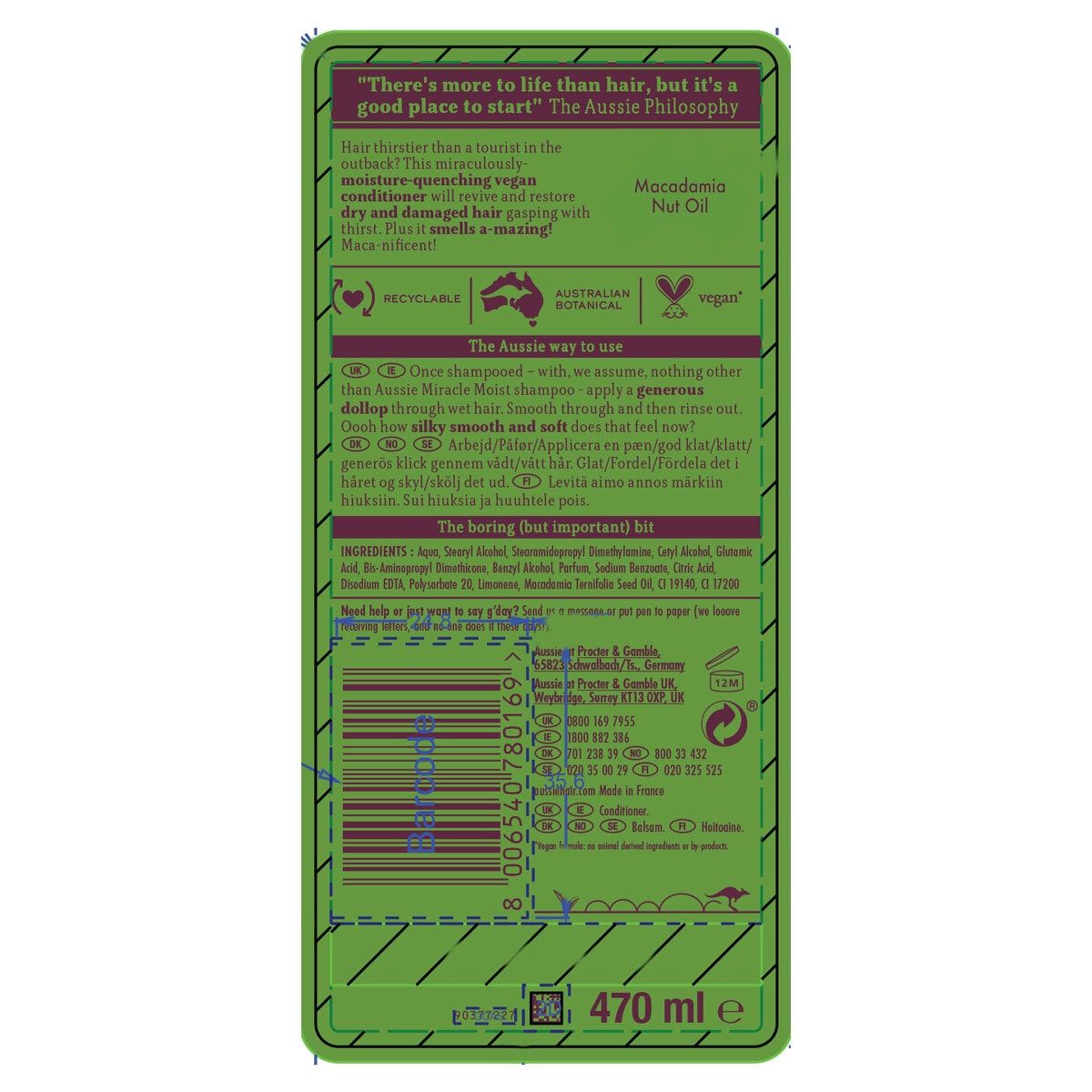 Aussie Miracle Moist Shampoo 675ml and Conditioner, 470ml - McGrocer
