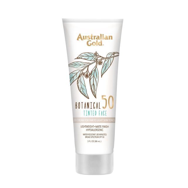 Australian Gold Botanical SPF 50 Tinted Face Sun Lotion Fair To Light   89ml