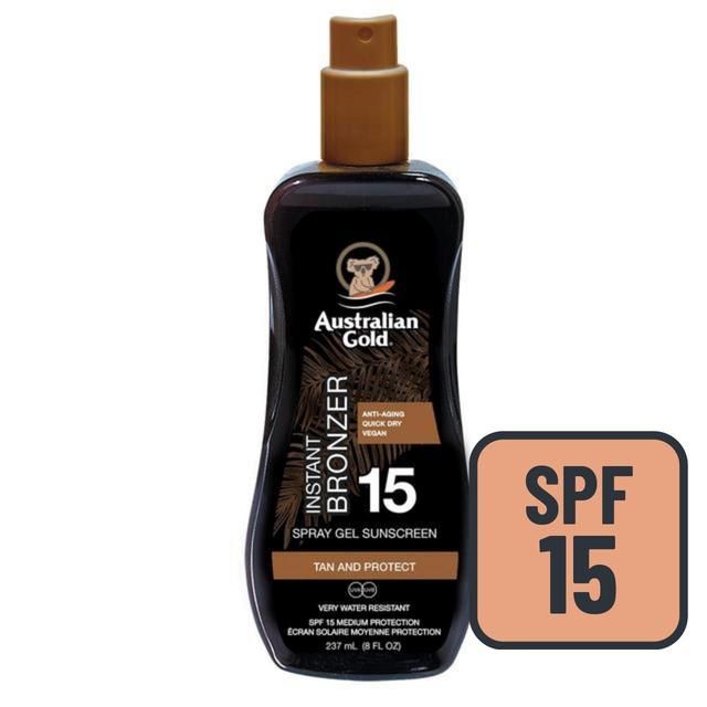 Australian Gold SPF 15 Sunscreen Spray with Instant Bronzer   237ml