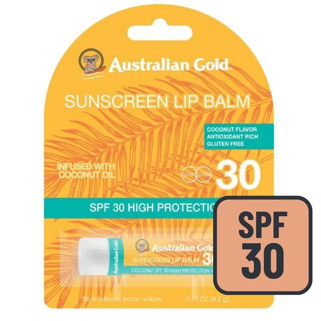 Australian Gold SPF 30 Sunscreen Lip Balm Coconut   4g