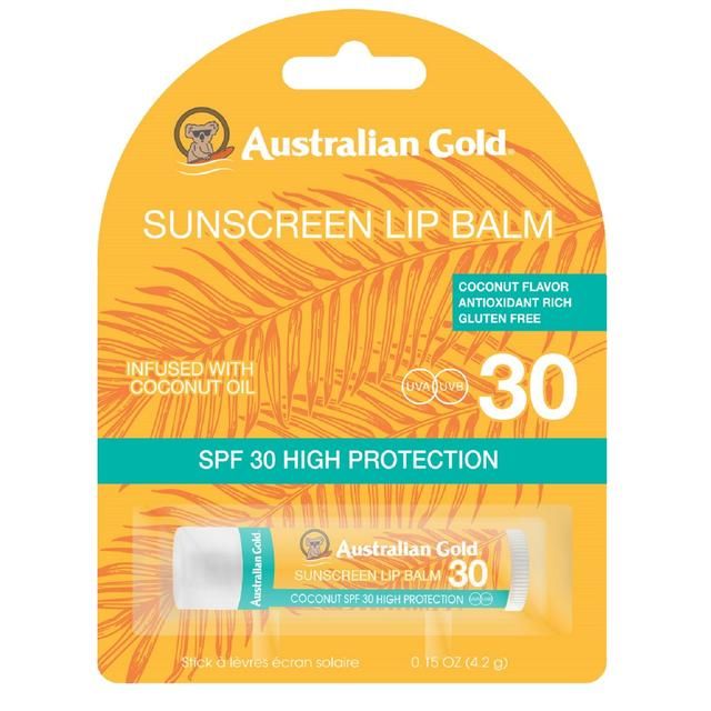 Australian Gold SPF 30 Sunscreen Lip Balm Coconut   4g