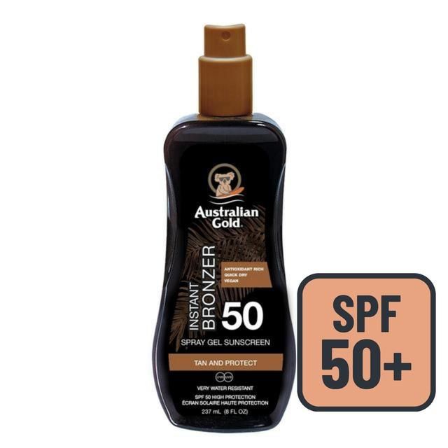 Australian Gold SPF 50 Sunscreen Spray with Instant Bronzer   237ml