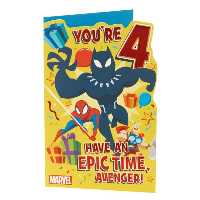 Avengers 4th Birthday Card