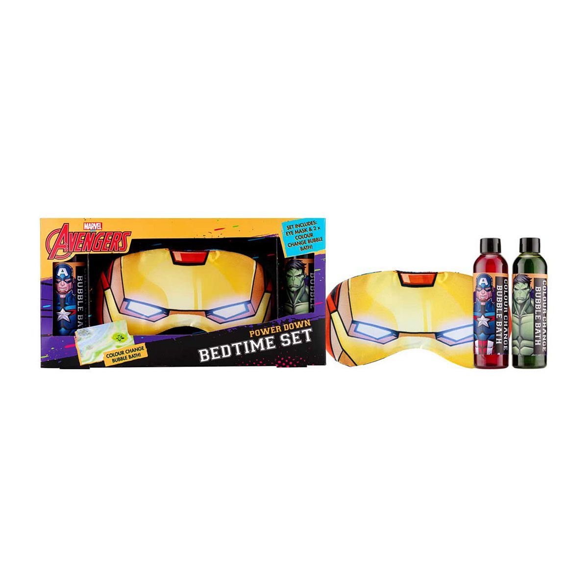 Avengers Power Down Bedtime Bath and Eye Mask Set - McGrocer