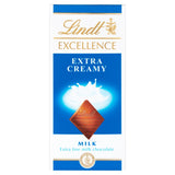 Lindt Excellence Milk Extra Creamy Chocolate Bar 100g Block chocolate bars Sainsburys   