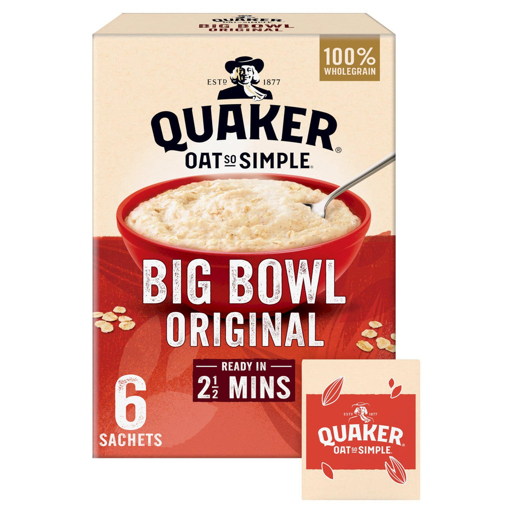 Quaker Oat So Simple Big Bowl Original Porridge Sachets 6x38.5g