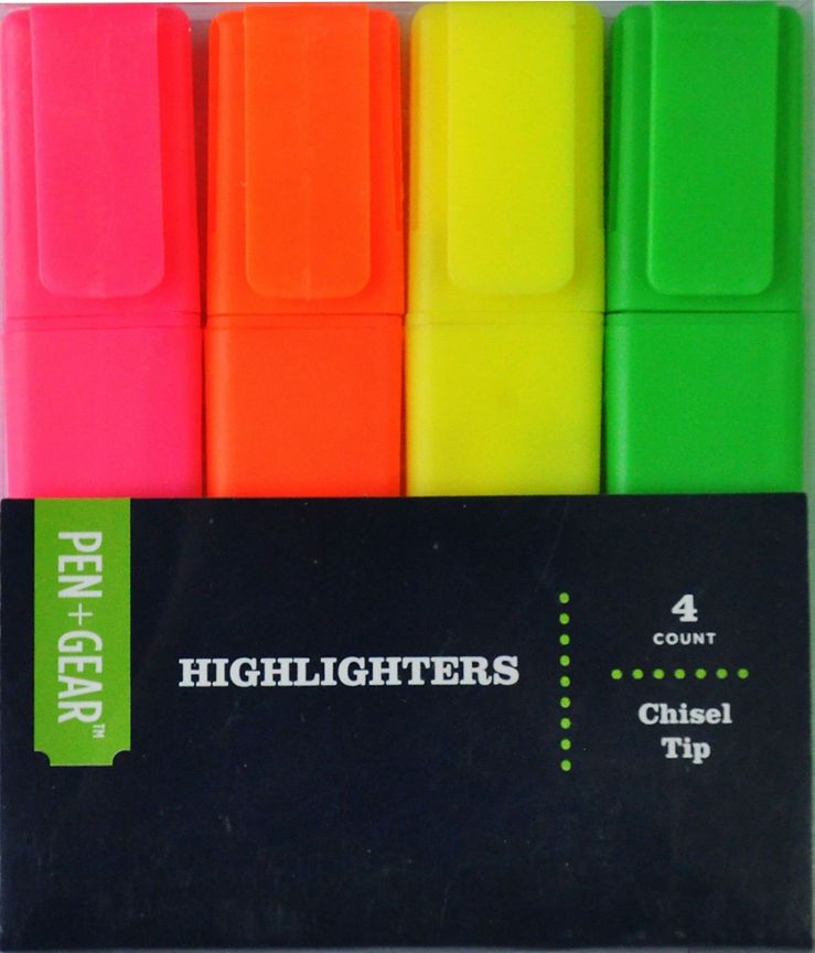 Pen & Gear Neon Flat Highlighters