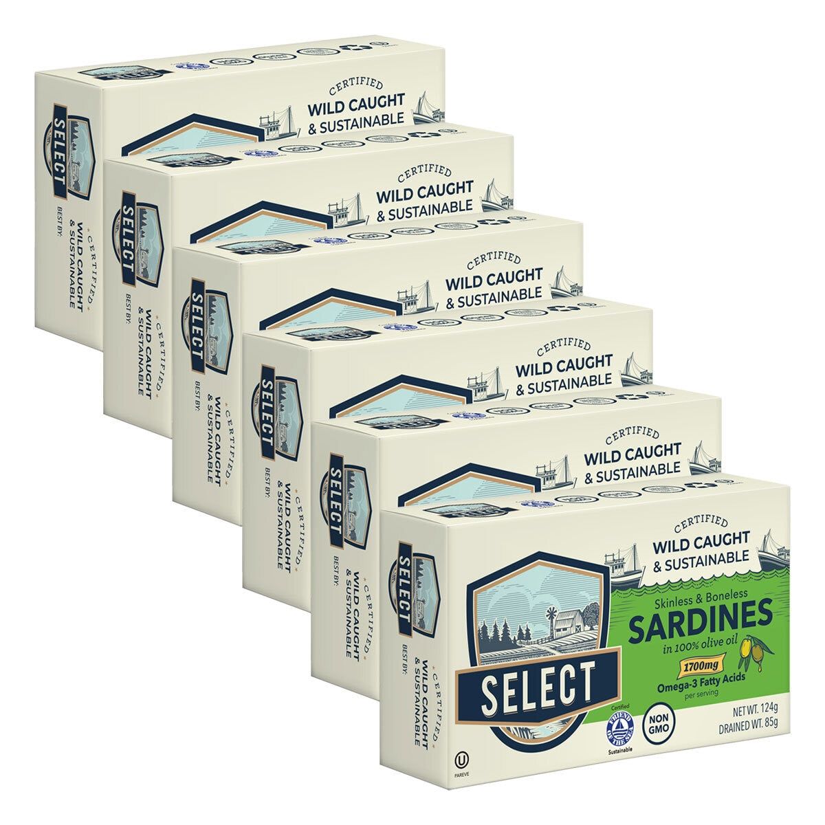 Select Sardines in Olive Oil, 6 x 125g GOODS Costco UK