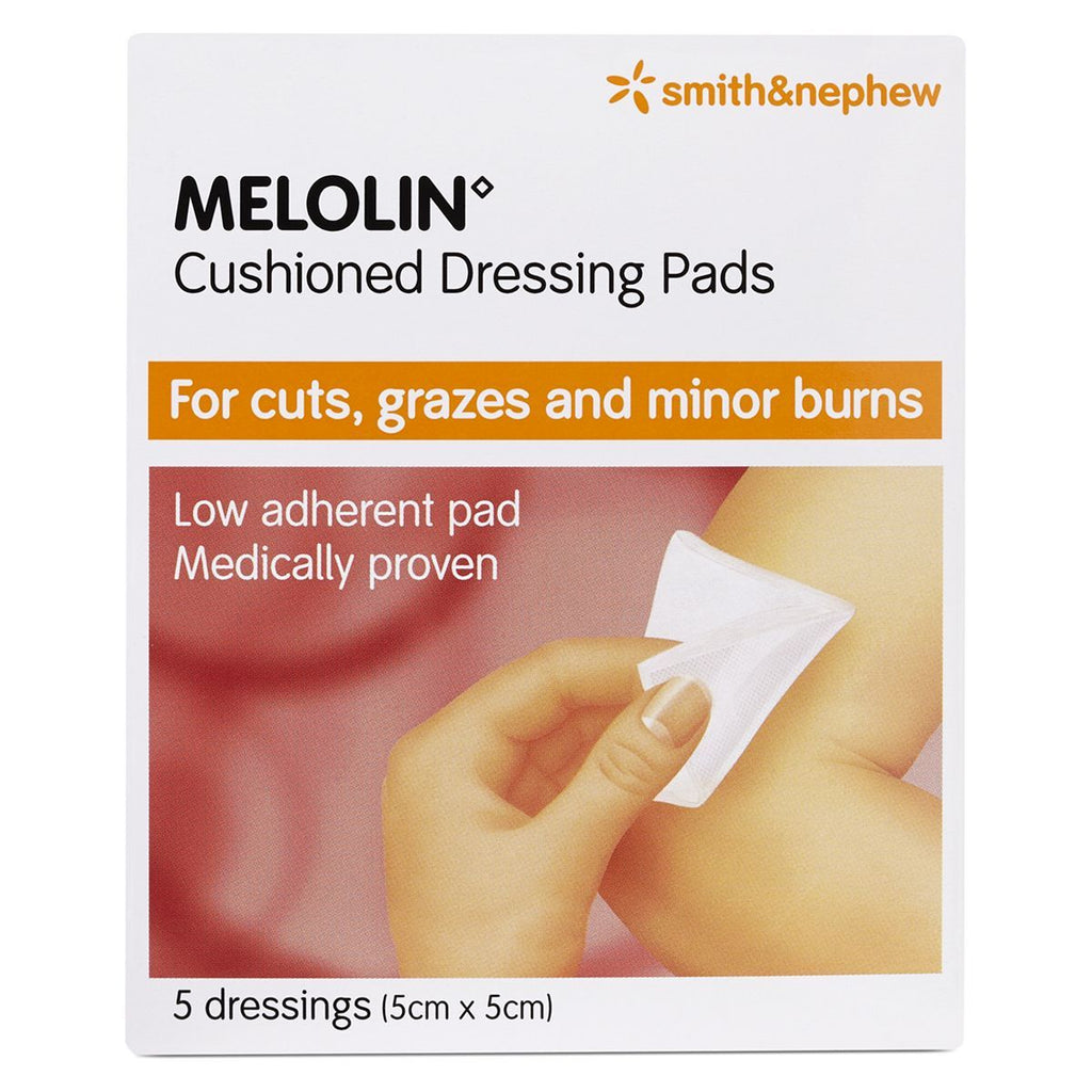 Smith & Nephew Melolin Cushioned Dressing Pads - 5 dressing (5x5cm)