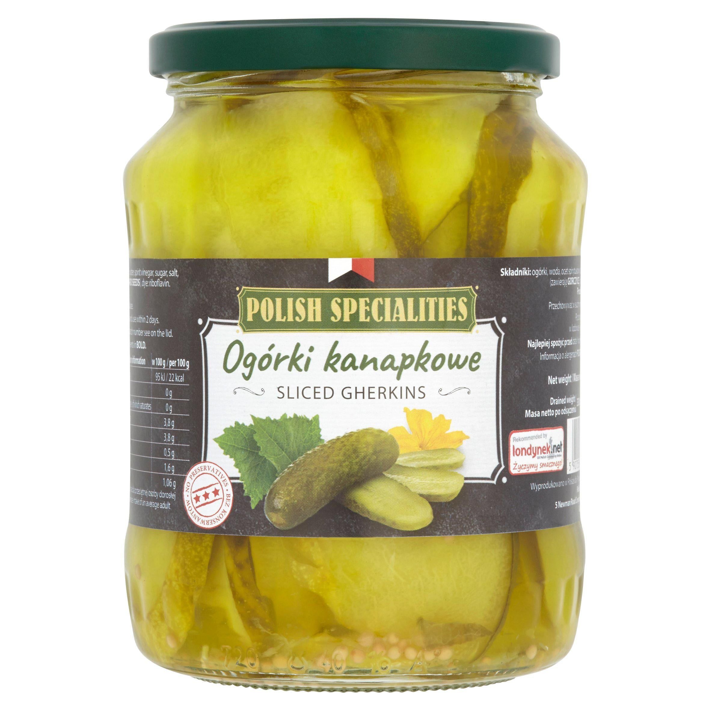 Polish Specialities Sliced Gherkins 720ml Eastern European Sainsburys   