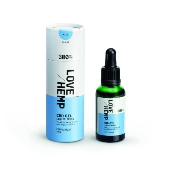 Love Hemp 300Mg 1% Cbd Oil Drops - 30Ml Peppermint