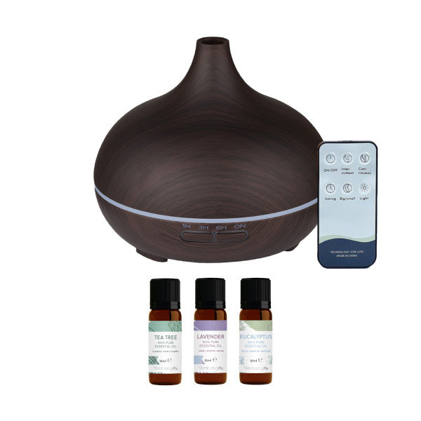 WellbeingMe Aroma Diffuser & Essential Oil Trio Bundle (DW)