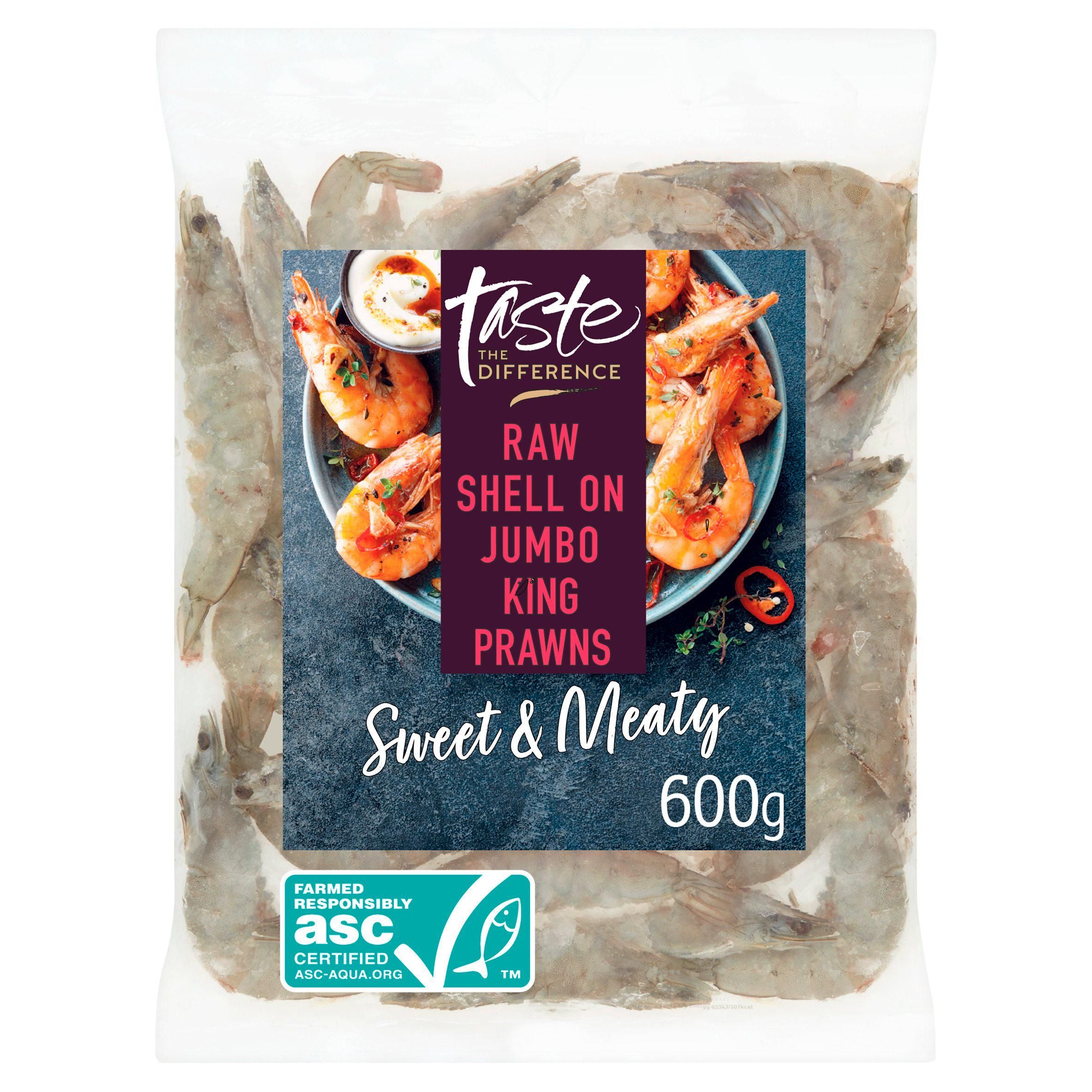 Sainsbury's Frozen Raw Shell on Jumbo King Prawns ASC, Taste the Difference 600g GOODS Sainsburys   