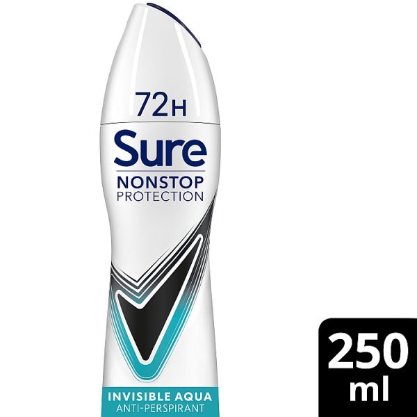 Sure Antiperspirant Deo Aerosol Nonstop Invis Aqua 150ml