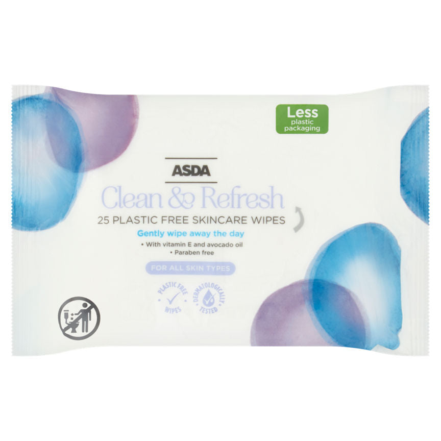 ASDA Clean & Refresh 25 Plastic Free Skincare Wipes