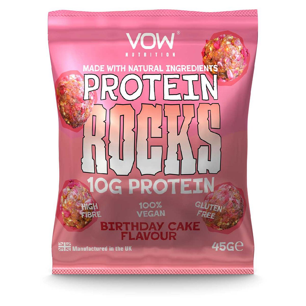 VOW Nutrition Protein Rocks High Protein Snack Birthday Cake - 45g GOODS Boots   