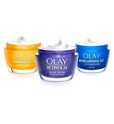 Olay Besties with Hyaluronic Acid + Vitamin B5 & Vitamin C Day Moisturiser and Retinol Night Moisturiser Bundle GOODS Boots   