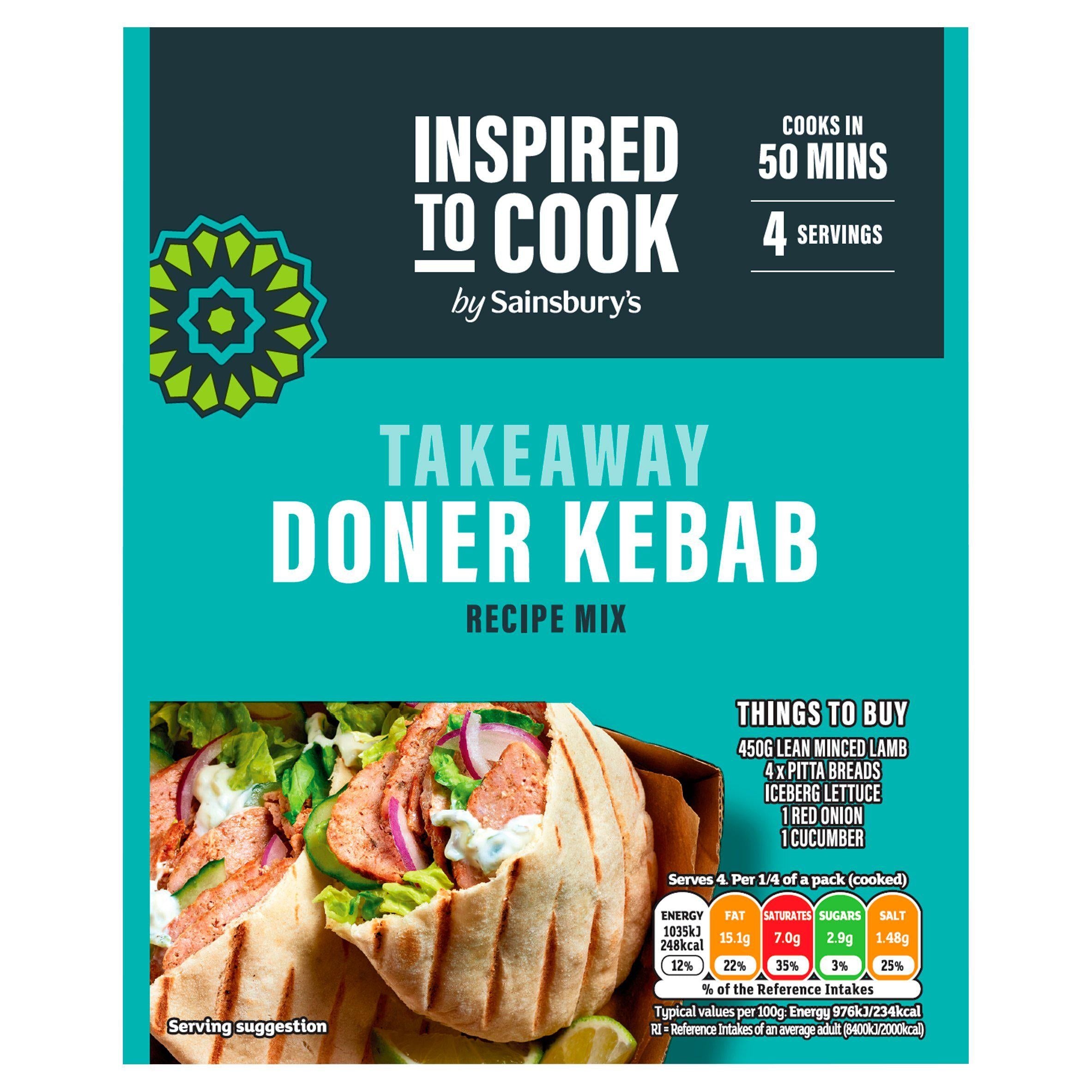 Sainsbury's Takeaway Doner Kebab Recipe Mix, Inspired to Cook 38g GOODS Sainsburys   