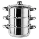 Sainsbury's Home Stainless Steel 3 Tier Steamer 18cm cookware Sainsburys   