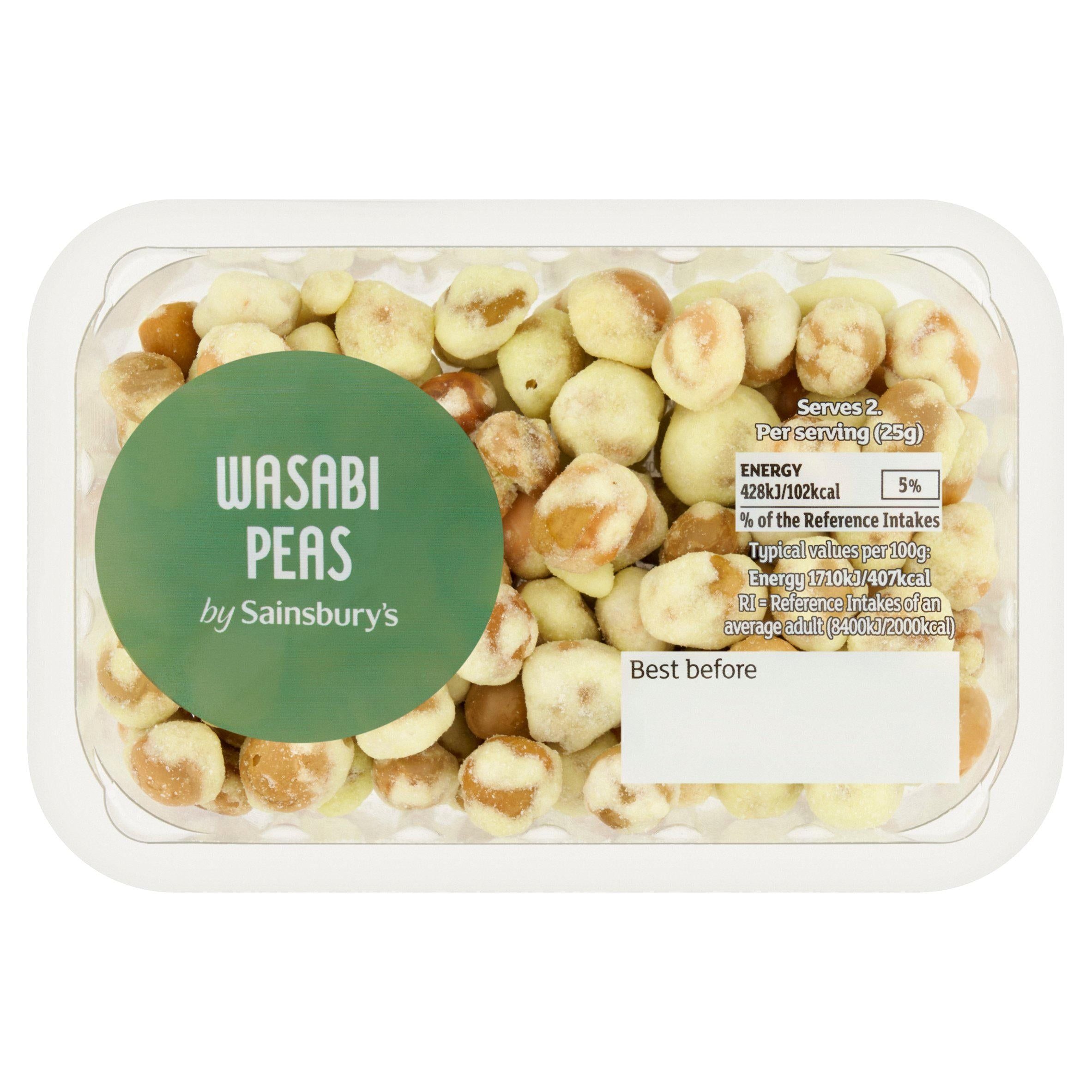 Sainsbury's On the Go Wasabi Peas 50g Lunchbox snacking Sainsburys   