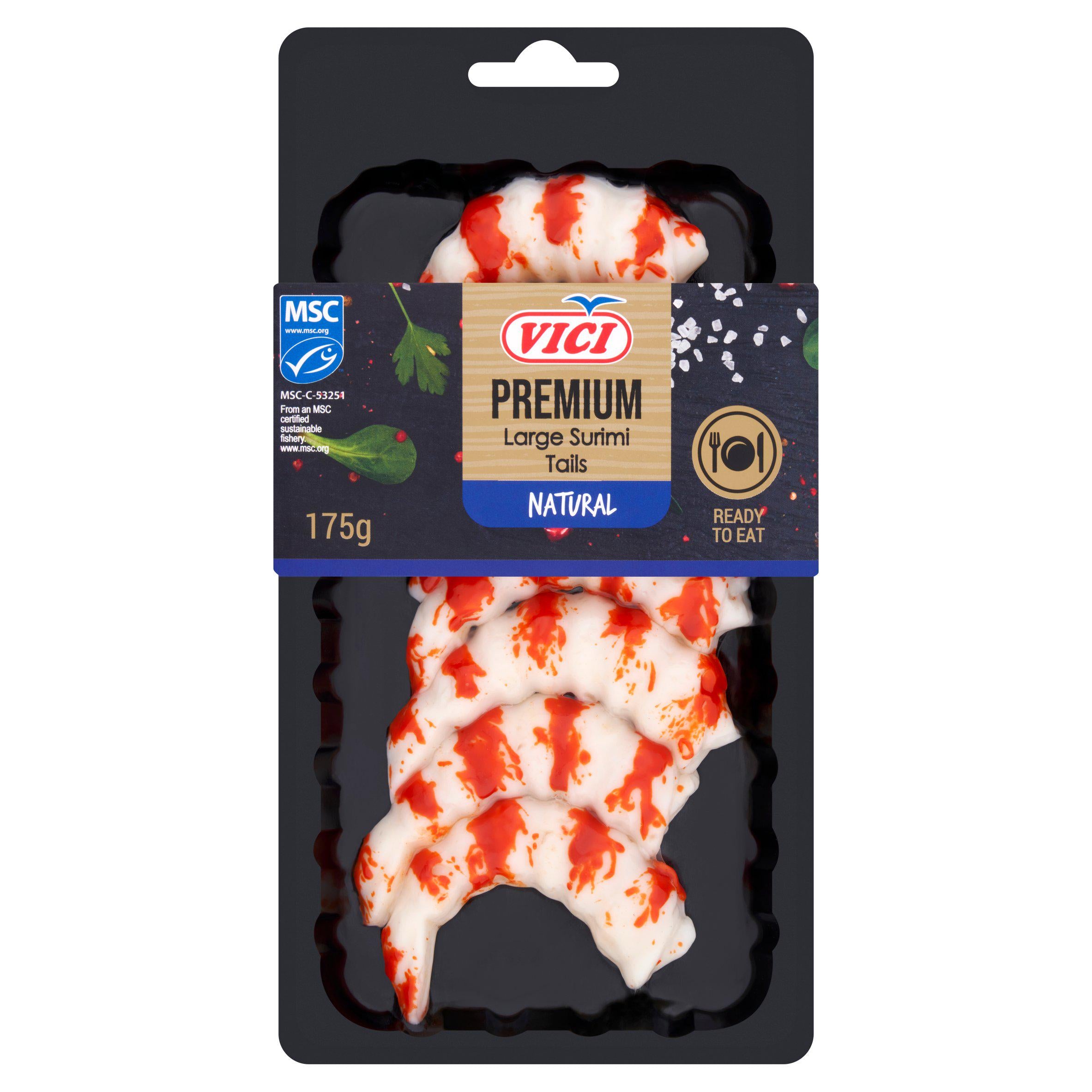 Vici Premium Natural Large MSC Surimi Tails 175g (Ready to Eat) - McGrocer