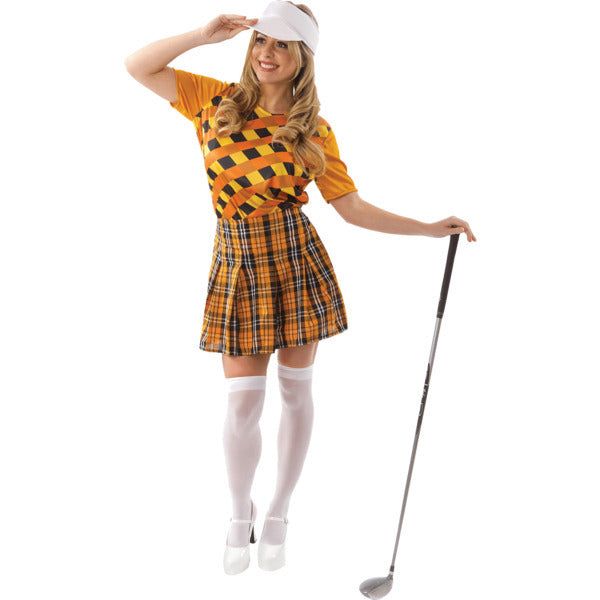 Orion Costumes Female Golfer Orange And Black Large GOODS Superdrug   