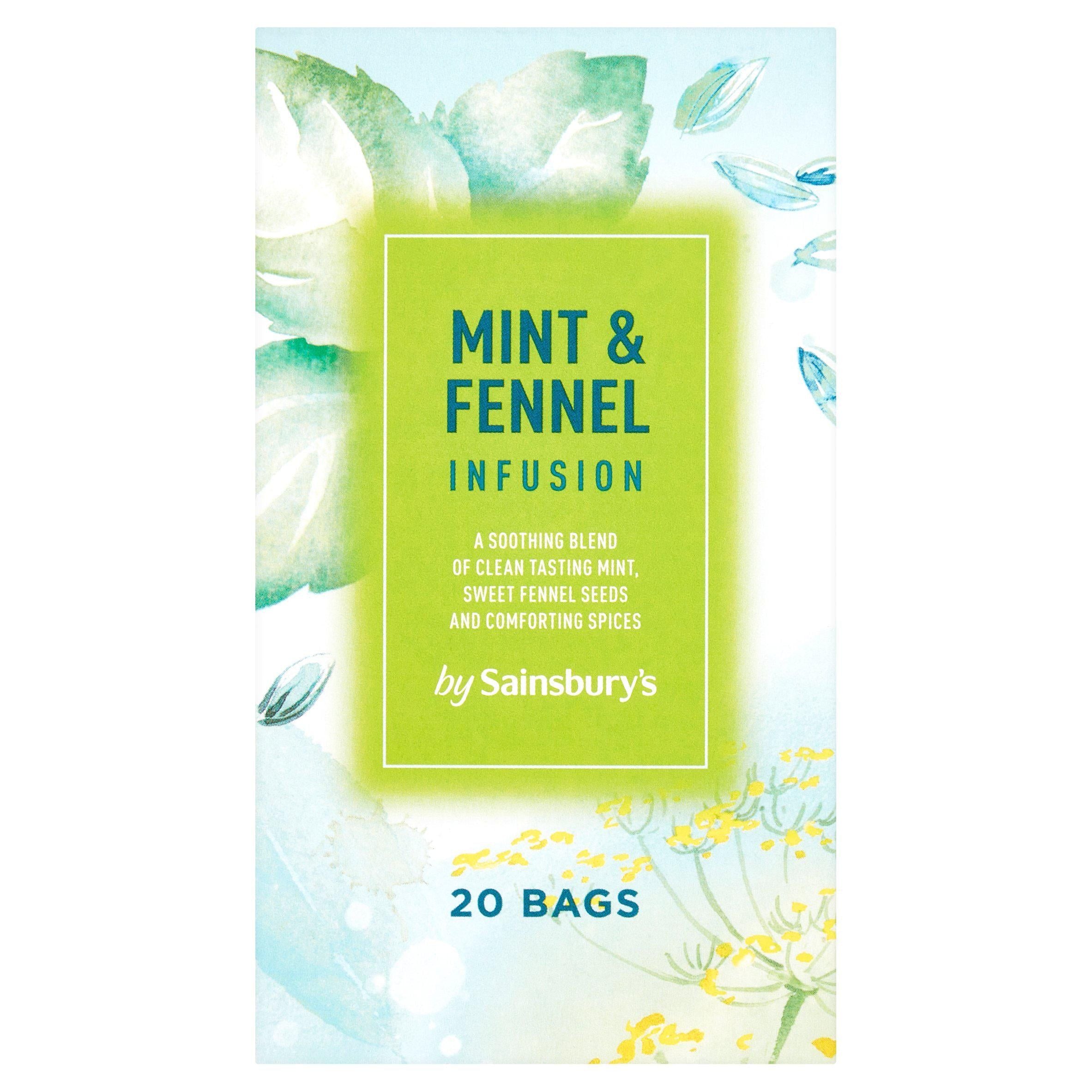 Sainsbury's Mint & Fennel Infusion x20 36g All tea Sainsburys   