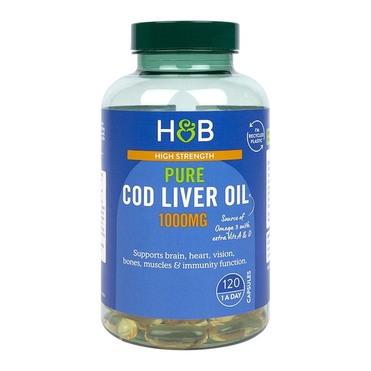 Holland &amp; Barrett Pure Cod Liver Oil 1000mg 120 Capsules