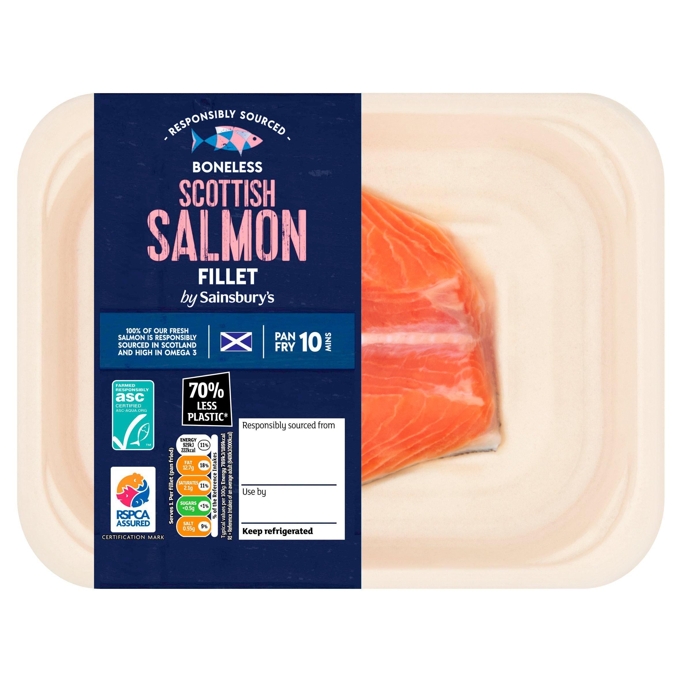 Sainsbury's Skin on ASC Scottish Salmon Fillet Tails 140g GOODS Sainsburys   