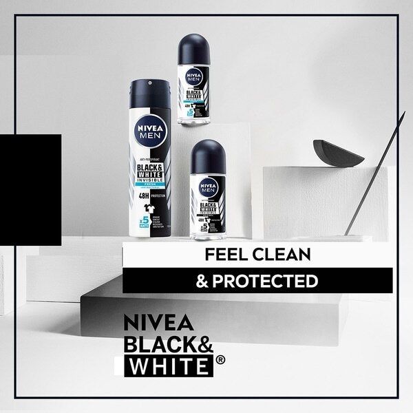 NIVEA MEN Anti-Perspirant Deodorant Roll-On Black & White GOODS Superdrug   