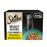 Sheba Select Slices Cat Food Tray Mixed Poultry Collection in Gravy 8x85g GOODS Sainsburys   