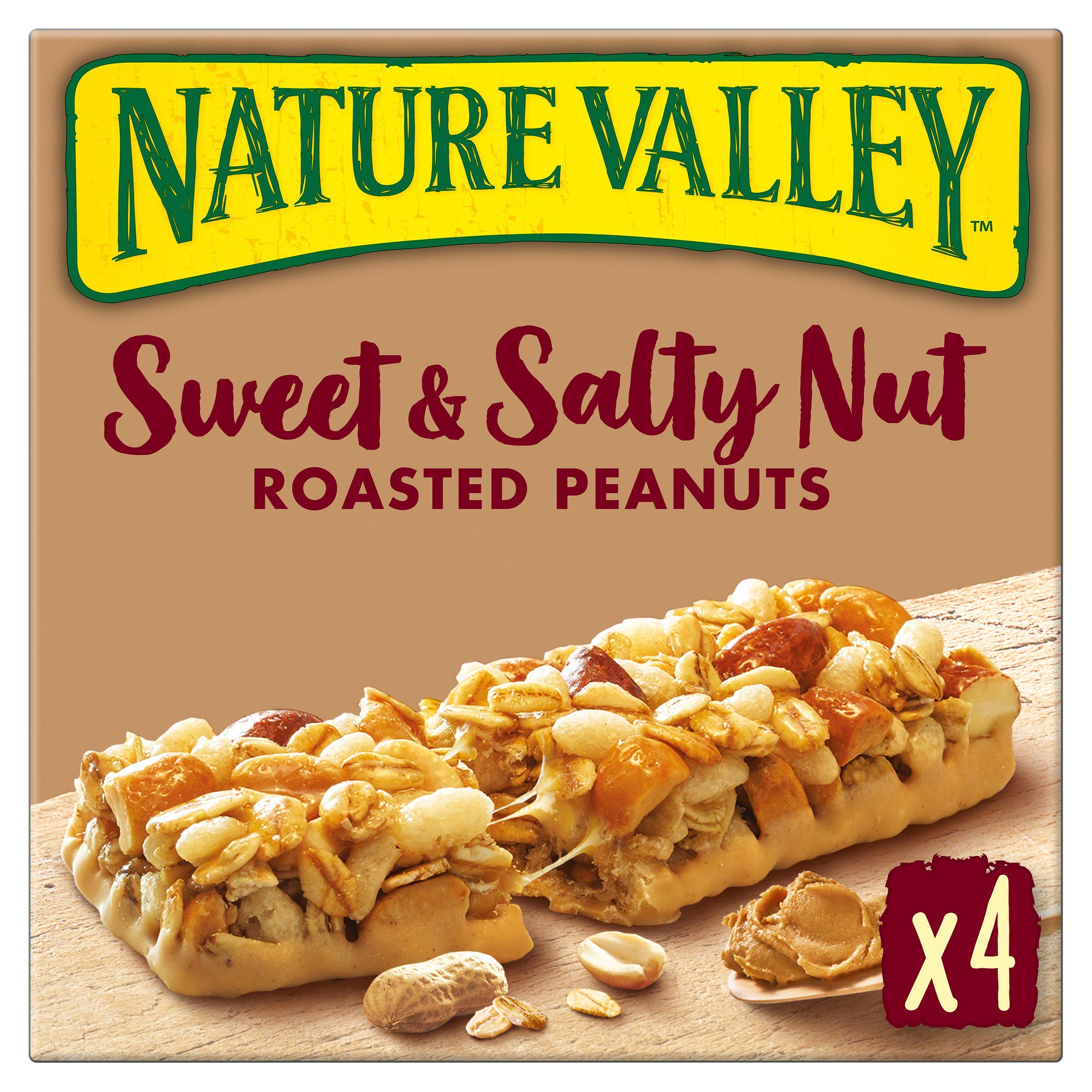 Nature Valley Sweet & Salty Roasted Peanut Cereal Bars 4x40g cereal bars Sainsburys   