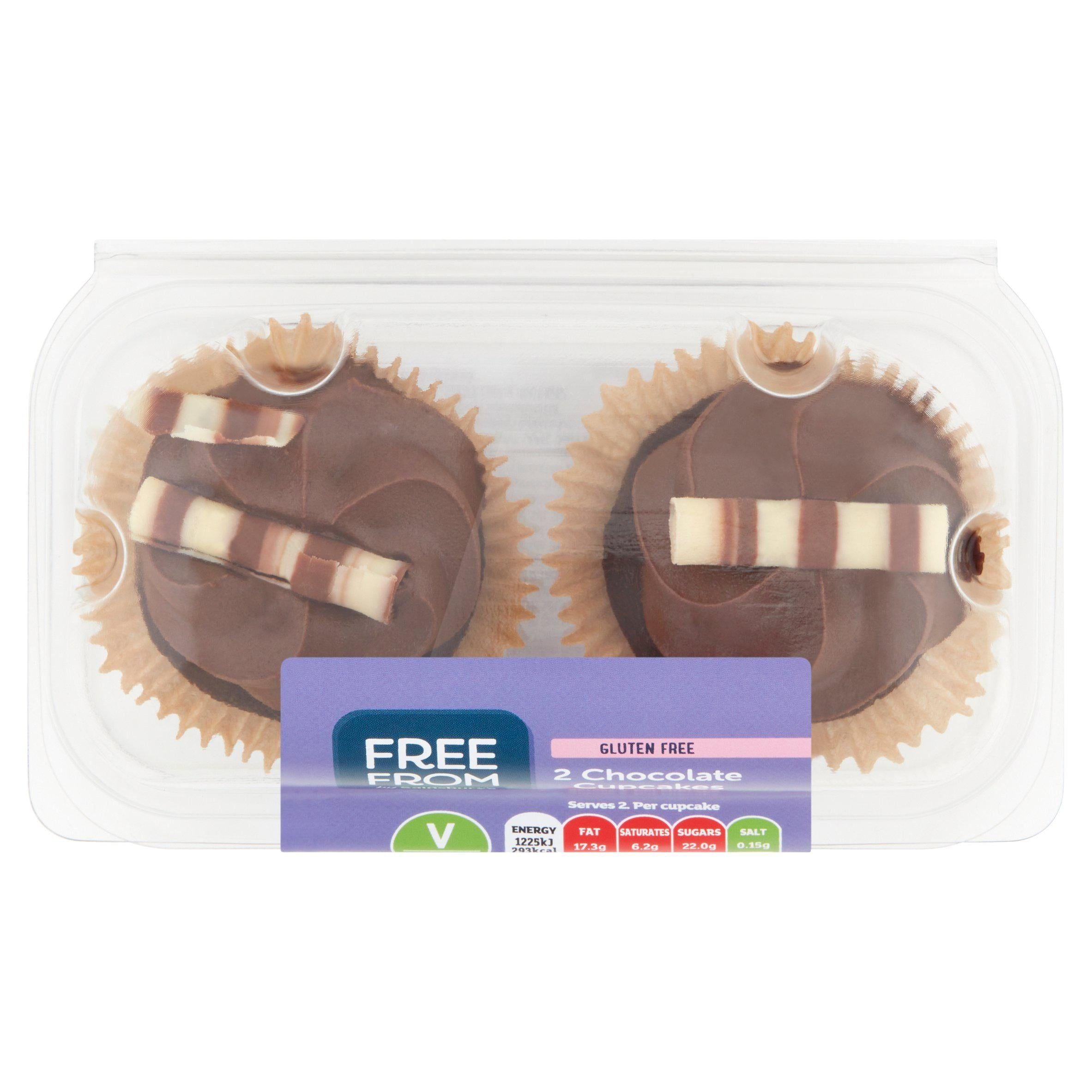 Sainsbury's Free From Chocolate Cupcakes x2 gluten free Sainsburys   