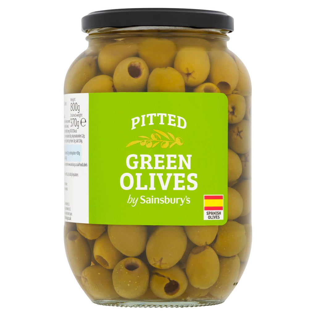 Sainsbury's Pitted Green Olives 800g (370g*)