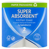 Sainsbury's Super Absorbent Kitchen Towels x2 essentials Sainsburys   