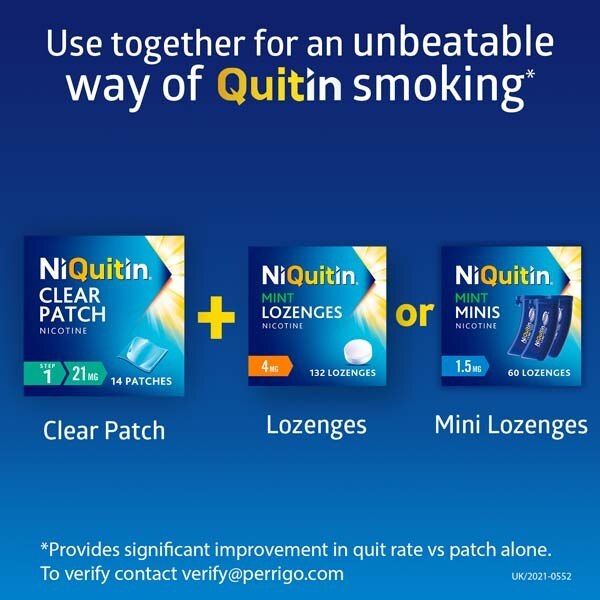 NiQuitin Mint 4mg Lozenges, 132 Lozenges- Quit Smoking Aid