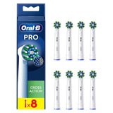 Oral-B CrossAction Toothbrush Head with CleanMaximiser Technology, 8 Pack Dental Boots   