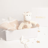 Babbico Beige Giraffe Toy And Star Blanket Baby Gift Set