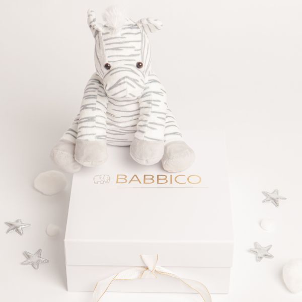 Babbico Gift Boxed Zizi The Zebra Grey & White Soft Toy