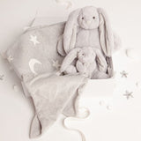 Babbico Grey Bunny, Blanket & Comforter Baby Gift Set