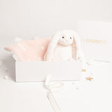 Babbico White Bunny And Pink Dot Heart Blanket Baby Gift Set