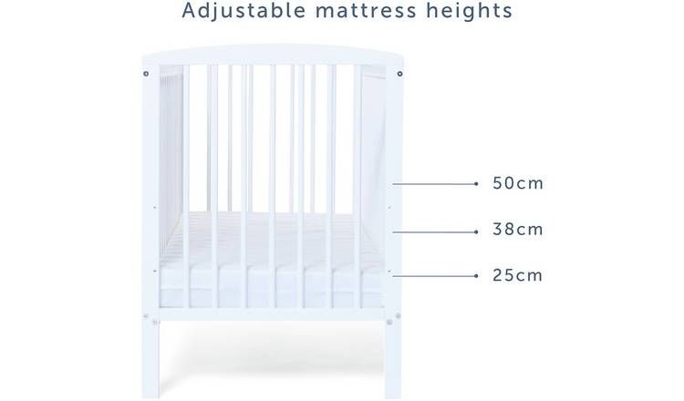 Baby Elegance Starlight Baby Cot with Mattress - White - McGrocer